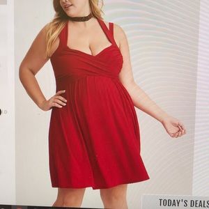 Torrid NWT Crisscross Babydoll Red Dress
